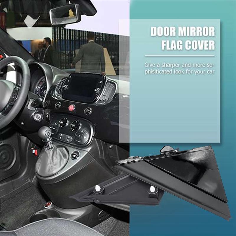 L10A Door Mirror Triangle Plate Cover For Hyundai Fiat 500 2012- Flag Cover Front Window A-Pillar Triangle 1SH17KX7AA