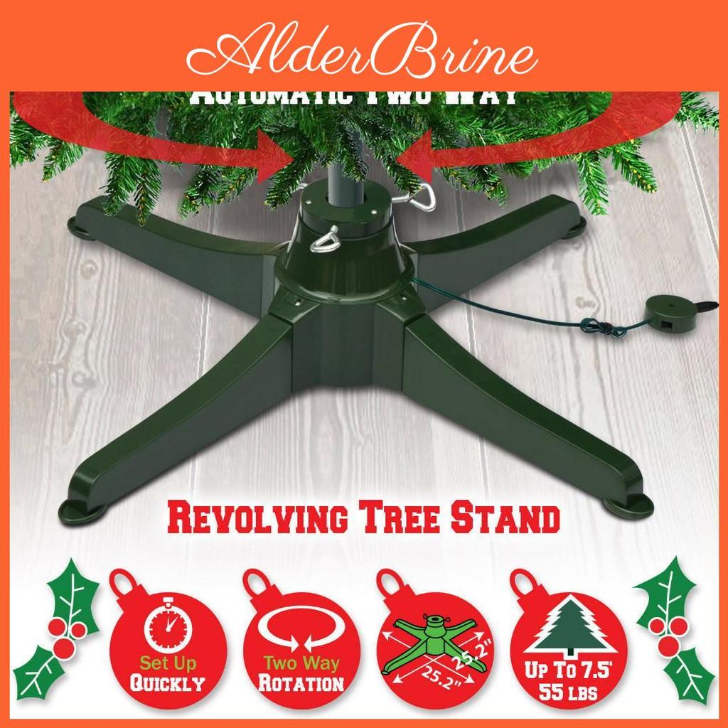 Spin Christmas Feltree Automatic Tree Stand Base Large Christmas Tree Electric Rotating Base Tree Foot Bracket Twoway Rotation Green
