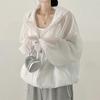 Autumn Loose Casual Short Cardigan Korean Chic Solid All Match Kpop Sweatshirts Zippers Long Sleeve Hoodies Women