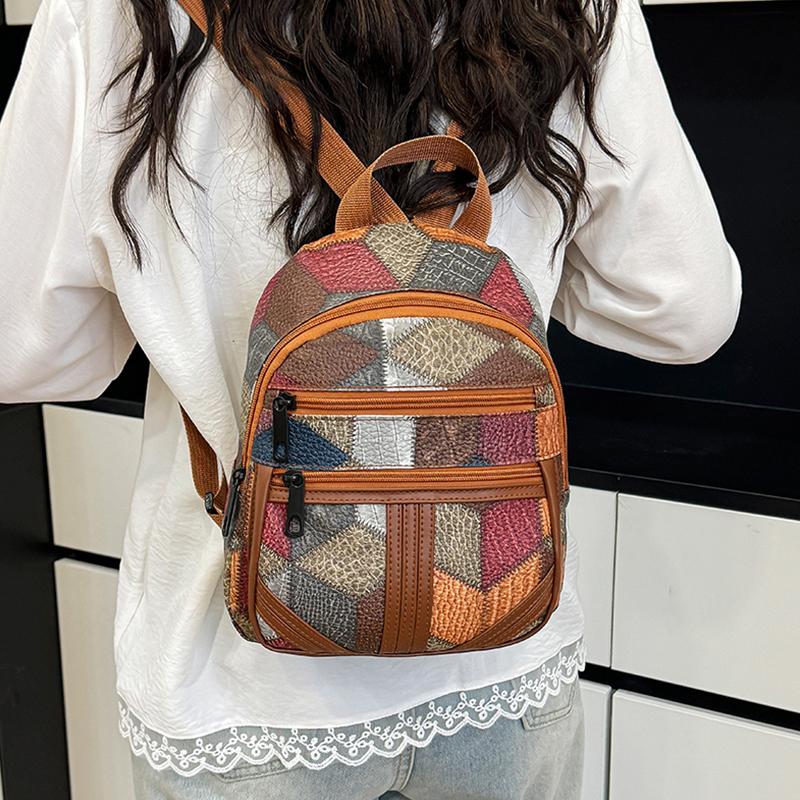 Langlebige Schulterrucksäcke für Damen und Herren - Vielseitiger Patchwork-Stil Mode Lässiger Rucksack für Reisen