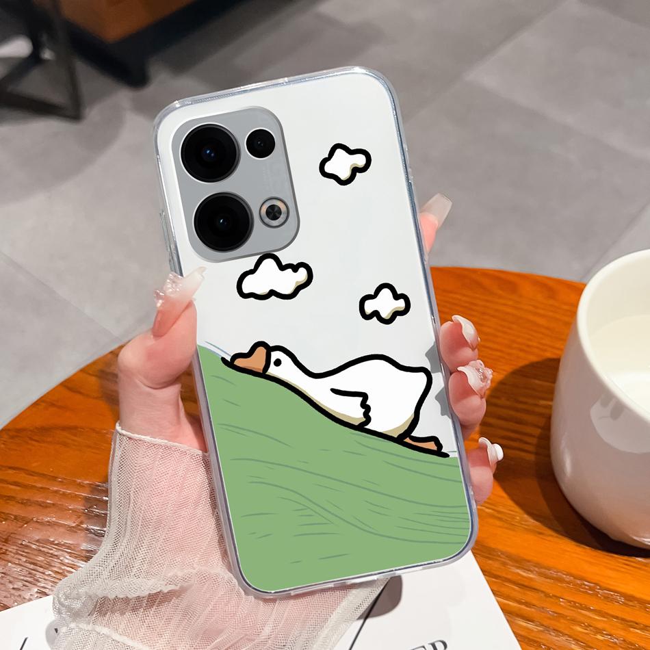 For Oppo Reno 13 Pro Phone Cases Leisure Flower Transparent Back Cover For Oppo Reno13 Pro 13Pro 5G Soft Slim Anti Drop Housing