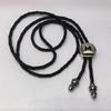 Silver Eagle Bolo Tie: Men's Woven Leather Necklace with Alloy Pendant