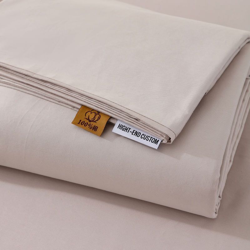 Bequemes 100% Baumwoll-Bettlaken für Schlafzimmer Einzel-Doppelbett Große Größe Einfarbige Bettdecke