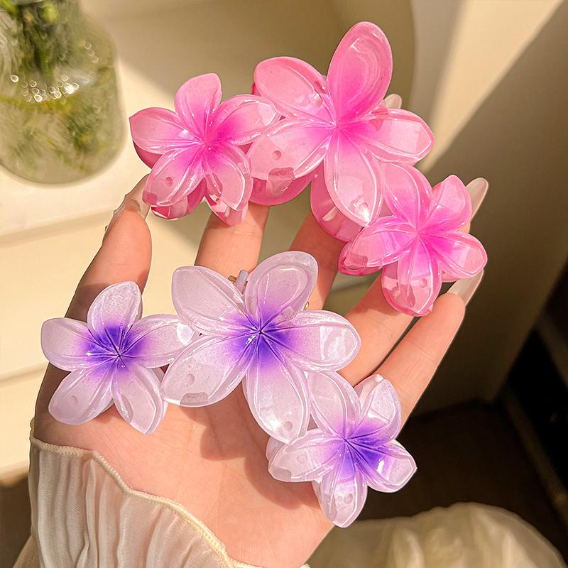 1pcs/2pcs Candy Colors Large Flower Hair Clip for Women Elegant Temperament Shark Clip able Girl Hair Claw