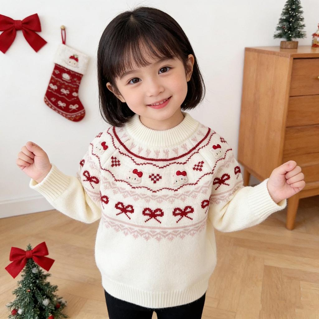 Kids' Year of the Horse Winter Sweater - New Year Style for Boys, Available for Small and Medium Children
