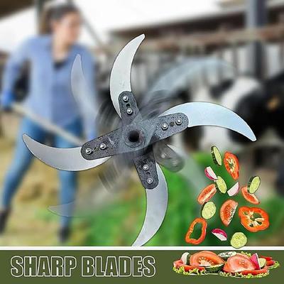 Vegetable Shredder Blade Stainless Steel Grass Shredder Blade with 12 Mounting Holes Adjustable Diameter Blade Home Grass Cutter for Grass And