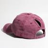 Solid color ponytail baseball cap with curved brim duckbill cap for spring and summer women's outdoor sports sun hat