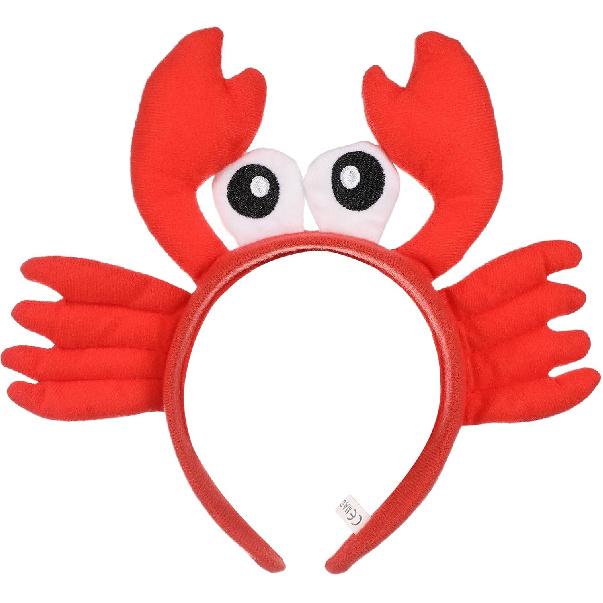 Kisangel Plush Crayfish Headband with Claws - Ocean Animal Photo Booth Props for Cosplay Party Role Play