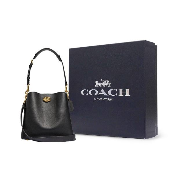 Coach Willow 23 Bucket Bag With Detachable Shoulder Strap Women handbags Black Brass C3916-B4BK