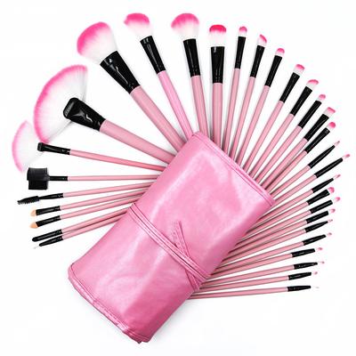 Rosa 32 Make-up-Pinsel, Lidschattenpinsel, Pinsel für losen Puder, Rougepinsel, Foundation-Pinsel, Blending-Pinsel, Concealer-Pinsel