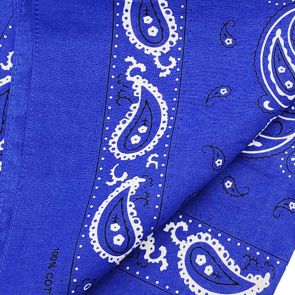 kakatrend Bandana Blue Paisley Adult 100% Cotton Stylish Handkerchief Bandana Cotton Men's Unisex Large 55cm x 55cm