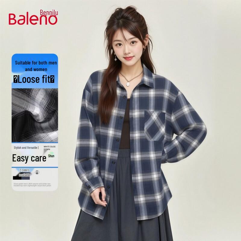 Baleno Women s Casual Plaid Long Sleeve Shirt 2XL