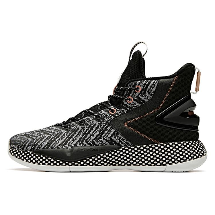 New Anta Crazy 3 Cushioning Warm High Top Basketball Shoes Men's Black White 11941606-5