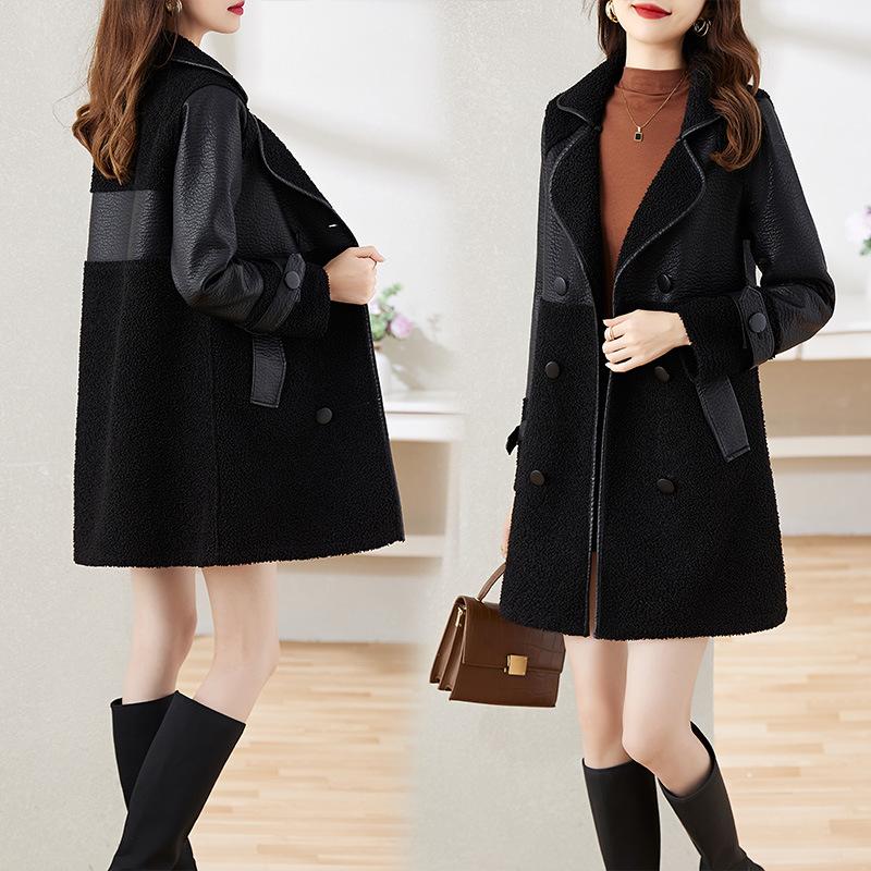 

Hua Ge Di Qing Натуральная кожаная куртка женская новая зимняя утолщенная модная меховая цельная овчина 2XL