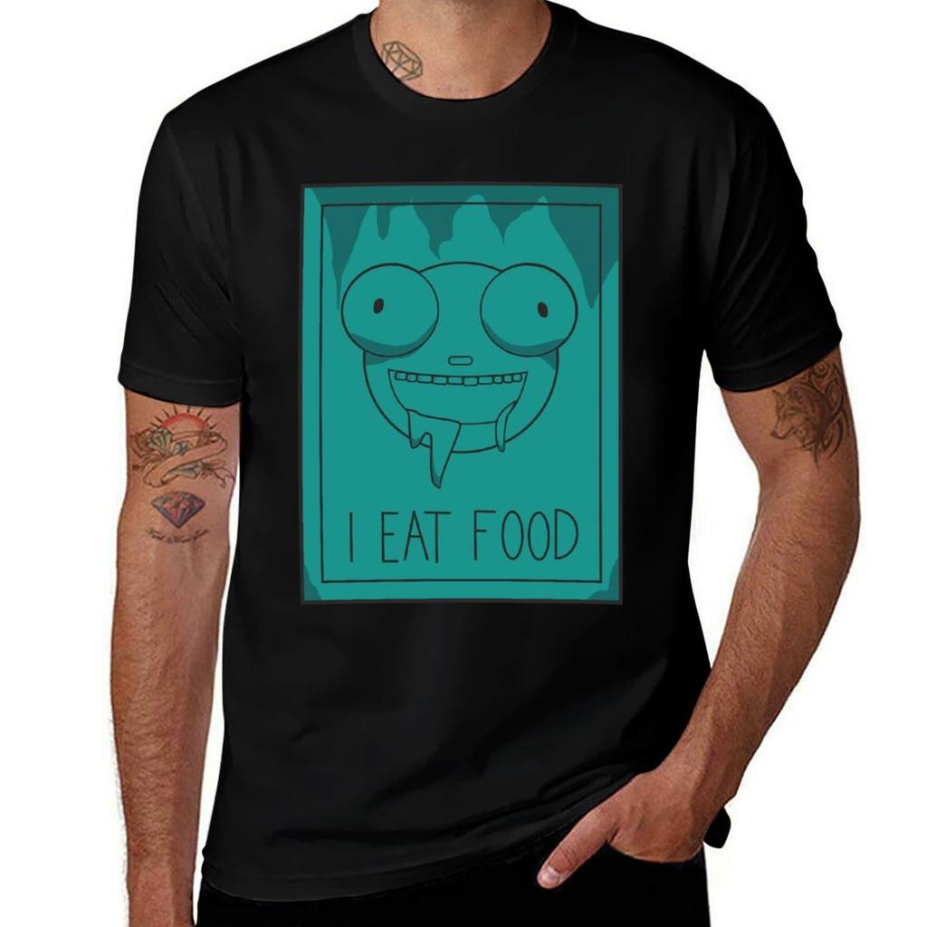 I Eat Food Tshirt Active Sports Short Sleeve Cotton Shirt