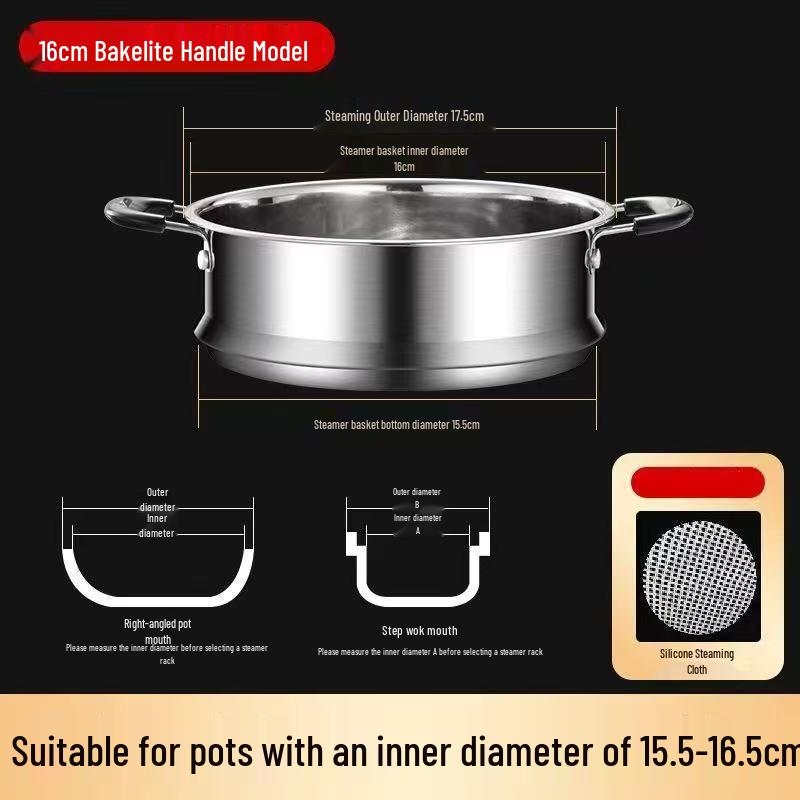 

Stainless Steel Steamer Basket Tray for Milk Pot with Rack Accessories