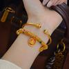 24K Sand Gold Zir*****pen Bracelet New Chinese Design Sense Niche Bracelet Bracelet Light Luxury Jewelry Women
