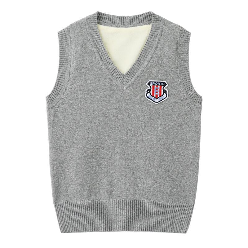 Parent-child Clothing for Boys and Girls, Sweater Vest, Warm Fleece Knitted Vest, Autumn and Winter Thickened Vest