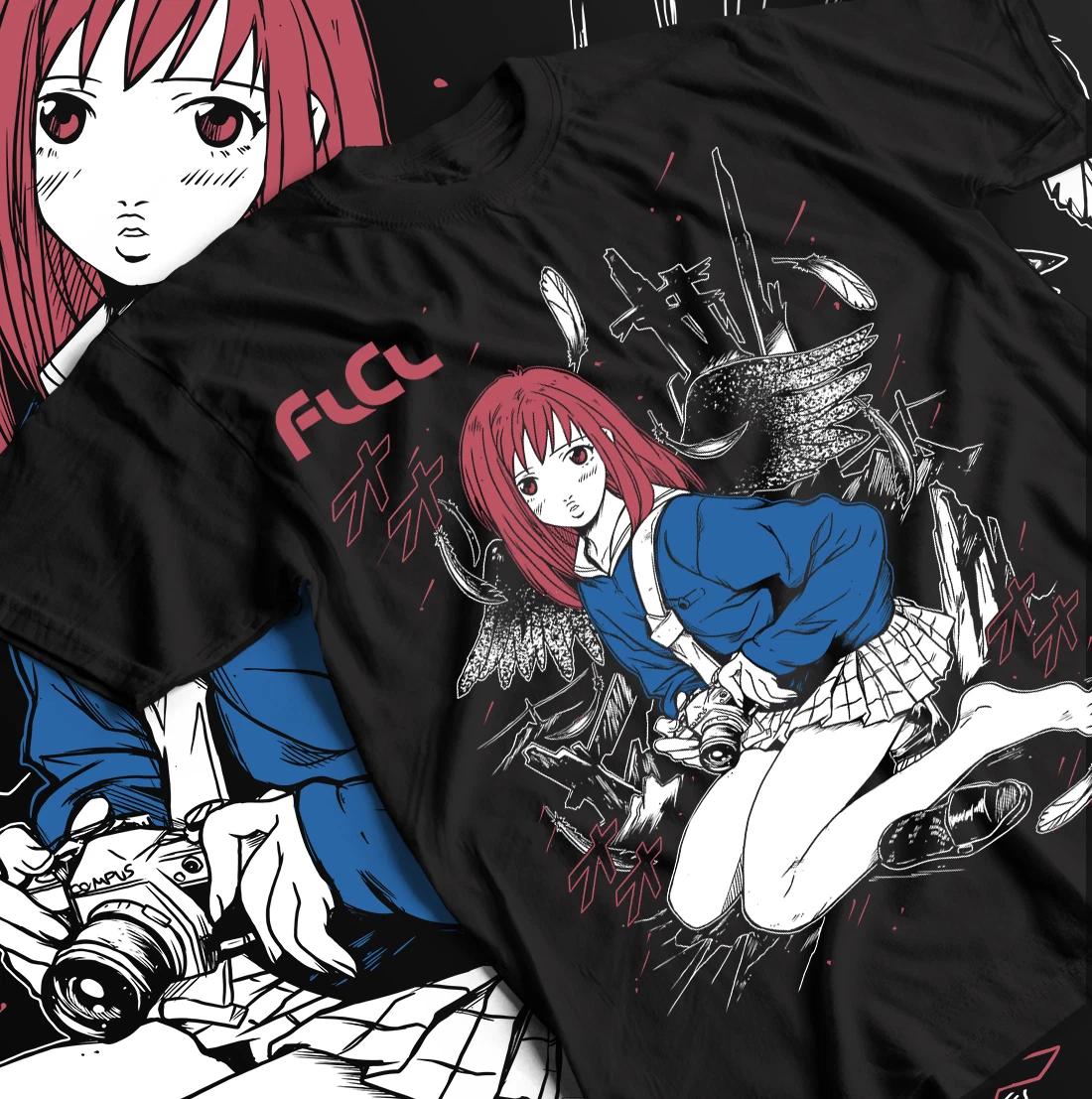 Mamimi Samejima FlCL T-Shirt, Retro Anime Manga Tee, Colourful Stripe Design. 4XL