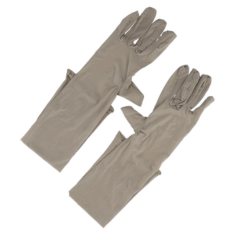 1Pair Long Gloves Anti UV Five Finger Gloves Soft Oil Shiny High Elastic Mittens Thin Nylon Breathable Glossy Sun Protection
