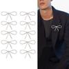 10pcs Sparkly Rhinestone Rhinestone Brooch Vintage Bowknot Claw Chain Pin Bow Brooch Pin  For Women