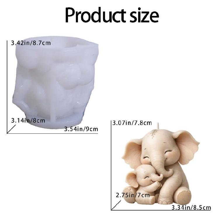 Hugging Elephant Epoxy Resin Silicone Mold For Candle Handmade Soap Food Safe Handmade Crafting Accessories