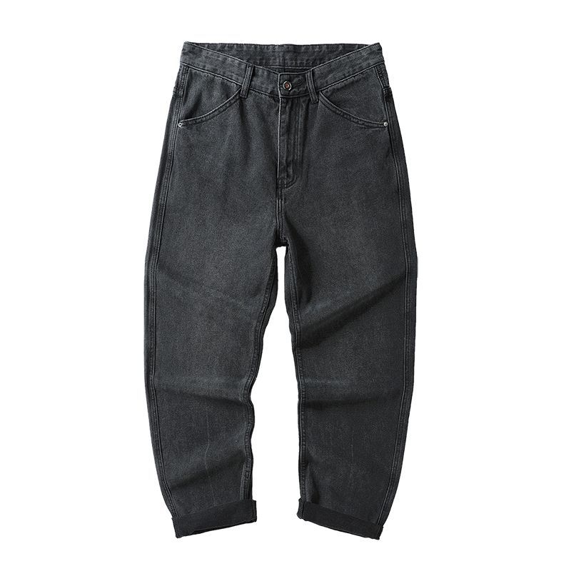 | American Retro Trendy Brand Loose Large Size Jeans Men's New Wide-leg Straight Dad Pants