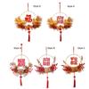 Chinese New Year Ornament Making Kit DIY Celebration Luminous with Tassel Flower Wreath Hanging Decoration for Wall Indoor Door