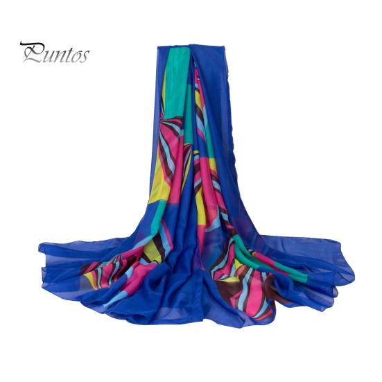 Oversized Chiffon Scarf Gauze Vibrant Color Printing Sun Protection Shawl Extra Large Beach Towel Swimwear Tops Dresses Cover Up Thin Summer