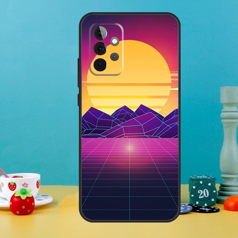80S Vaporwave Retro Synthwave Sunset Case For Samsung Galaxy A15 A16 A05 A26 A36 A56 A52 A53 A33 A13 A34 A54 A14 A35 A55 A22 A32