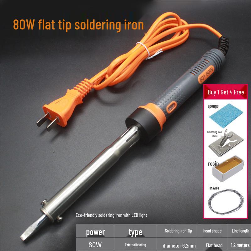 Eco-Friendly Industrial Grade Soldering Iron with Light, 80/100/150W Hot Stamping External Heating and Knife Tip
