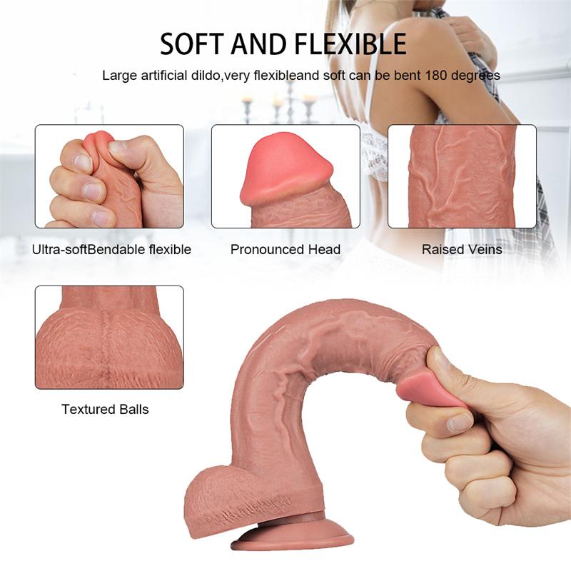 Manual Super Soft Liquid Silicone Dildo Female Products Masturbation Device Sex Toys Simulation Dildo
