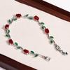 Colorful Leaf Cubic Zirconia Cz Crystal Bridal Bridesmaid Wedding Jewelry Bracelets Gift For Women Mom On Wedding Day