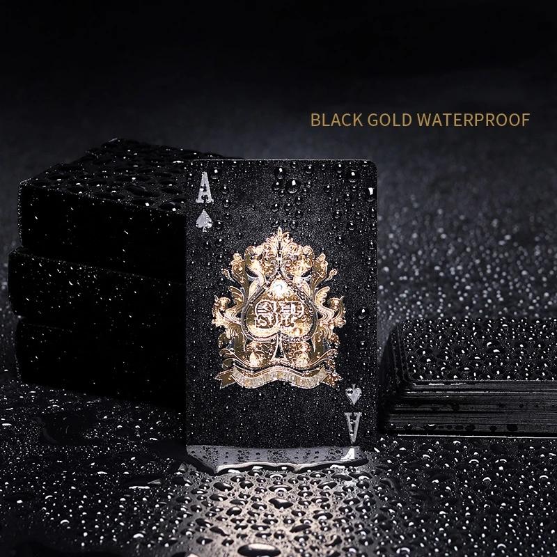 Color Black Gold Playing Card Game Card Group Waterproof Poker Suit Magic Dmagic Package Board Game Gift Collection