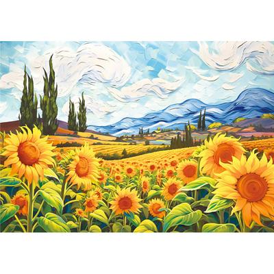 Puzzle « La Colline aux Tournesols » de Vincent Van Gogh, paysage célèbre, 1 000 pièces, puzzle coréen populaire