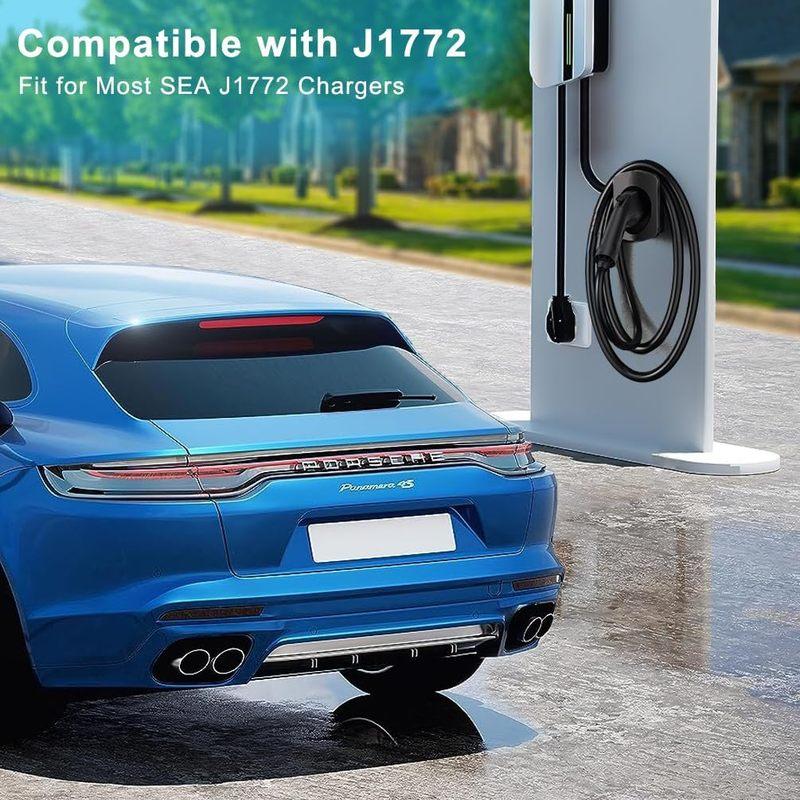 EV Charger Holder, Wall Mount Charging Cable Holder Organizer, Electric Car Charger Cord Holder for J1772 for European Standard