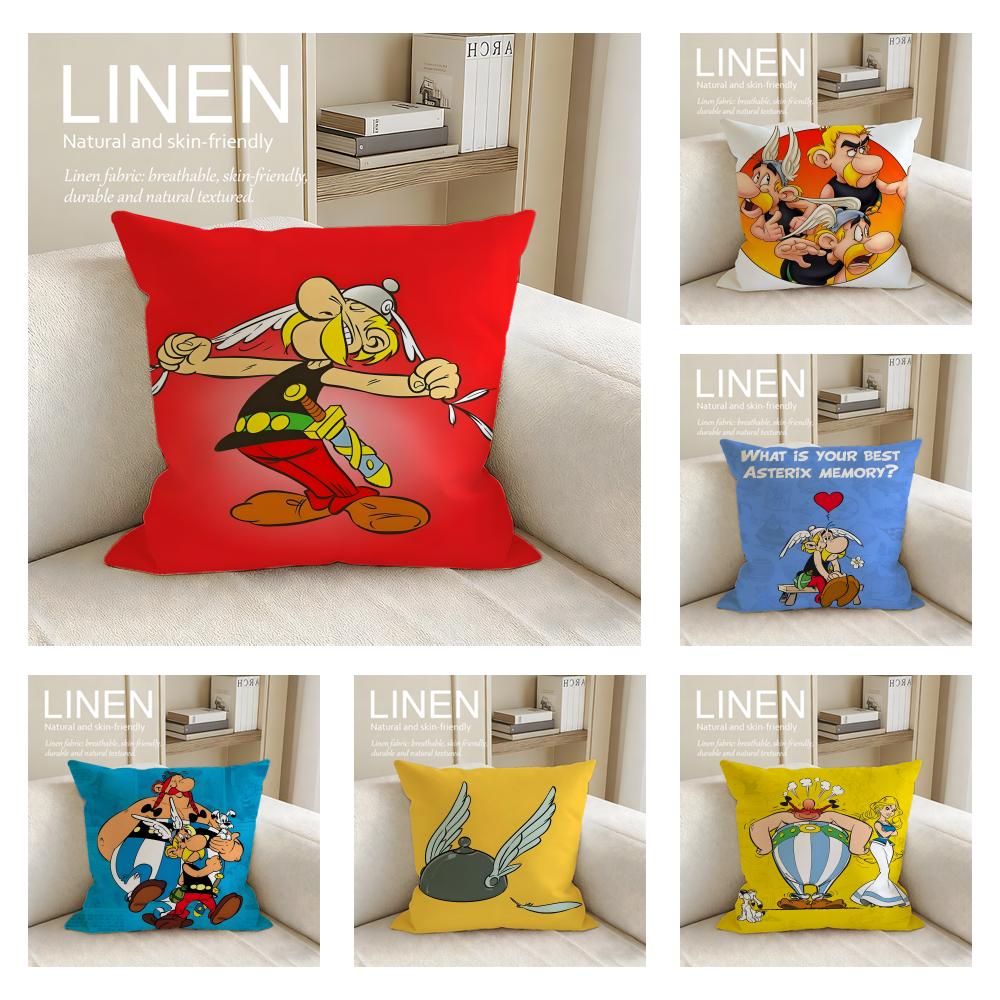 Cute Asterix Cushion Cover Pillowcase Set Pcs x x Breathable Washable Sofa Cushion Cover