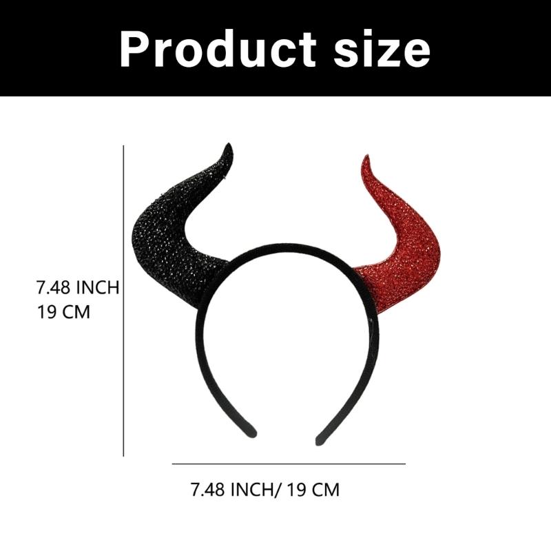 Fashion Devil Horns Headband,Devil Costume for Women Girls,Halloween Fancy Dress Cosplay Hairband