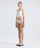 VINAJ Back Ribbon Halter Cone Tube Top Bikini Bra (White)
