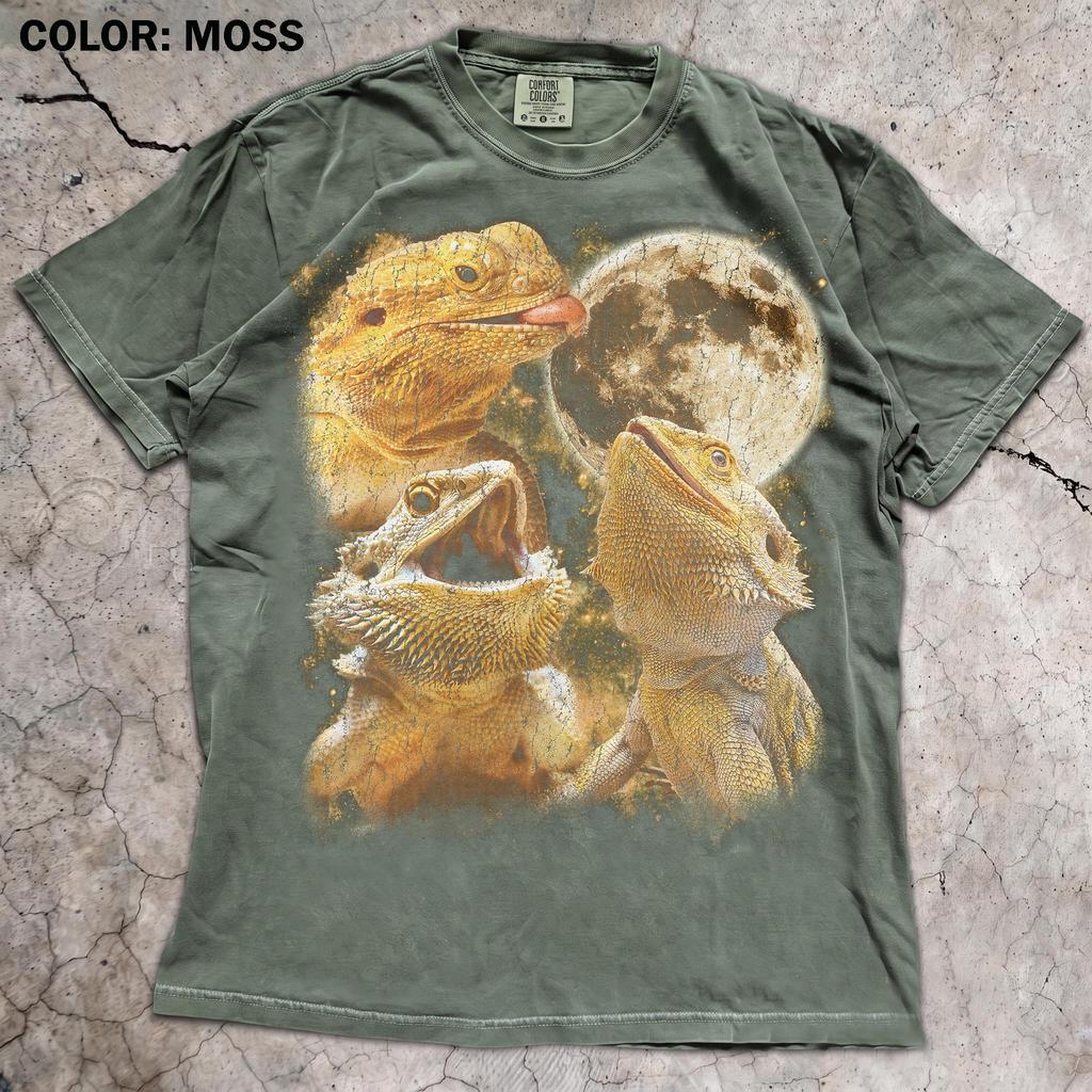 Bearded Dragon Moon Shirt, Reptile Lover Gift, Lizard Graphic Tee, Vintage Animal T-Shirt