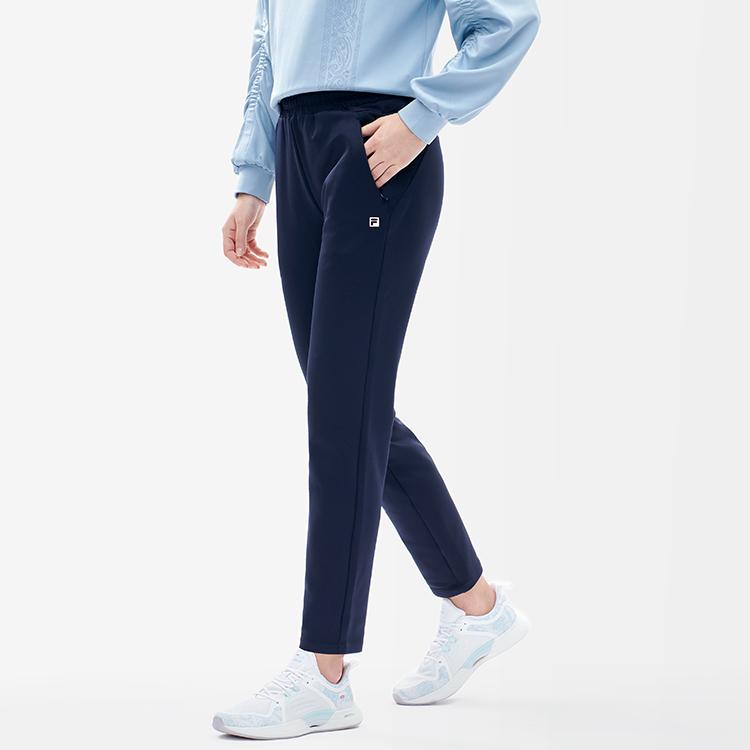FILA Athletics Logo Knitted Sports Pants Women bottoms Dark-Blue A11W211603F-NV