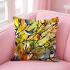 Abstract Paint Colorful Pillow Case Anti-dustmite Pillow Invisible Zipper Silky Short Plush Sofa Cushion Cover