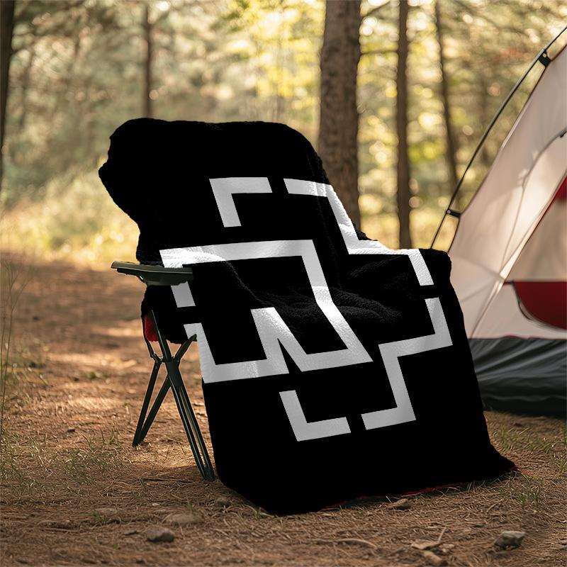 1pc Rammstein2 Theme Blanket - Digital Print, Polyester, Cozy for All Seasons, Perfect for Outdoor, Camping, and Travel