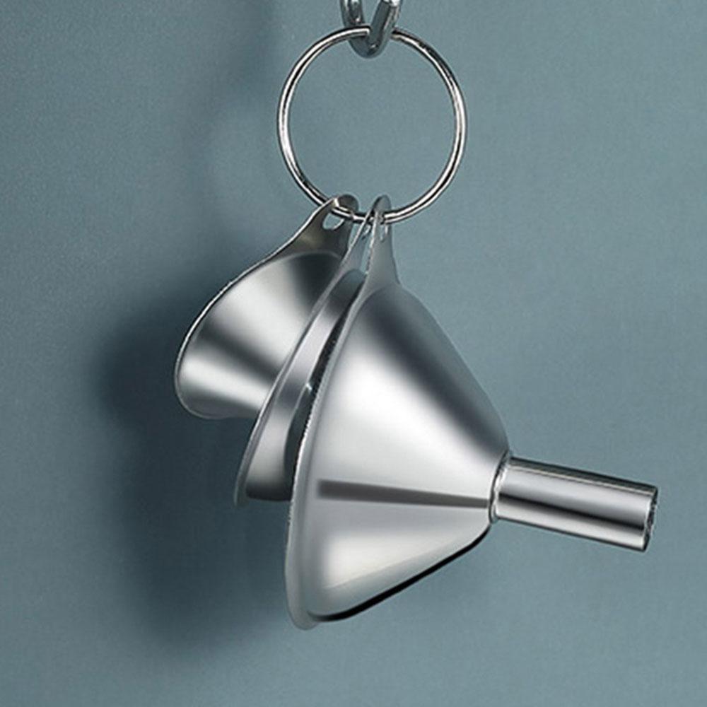 Mini funnel 3-piece set, made of stainless steel, durable and drop-resistant, convenient for transferring liquids