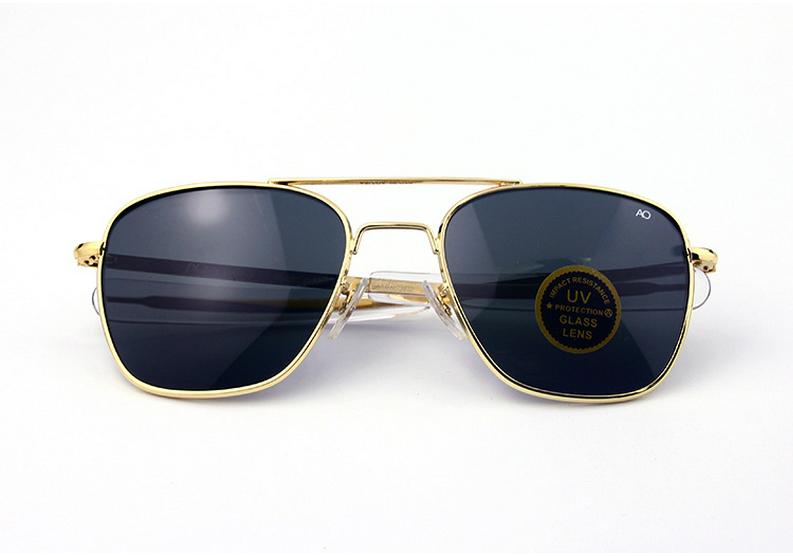 Aviator Polarized Classic Sunglasses with Anti-fall Tempered Glass and Inner Blue Film