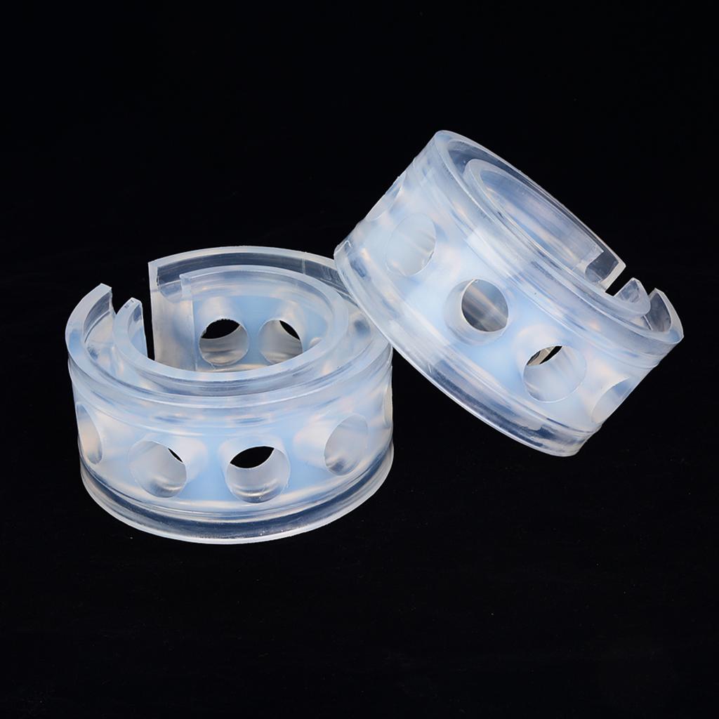2pc Transparent Car Shock Absorber Retainer TPE Spring Buffer Power Cushion Type B+