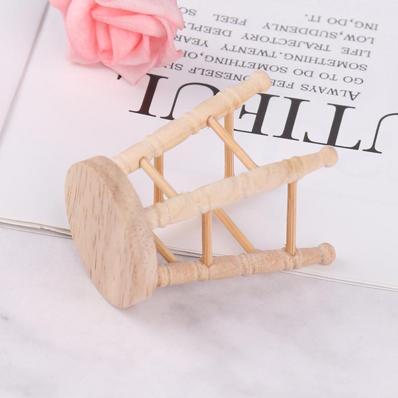 1Pcs Dollhouse Log Round Stool Mini Ornament