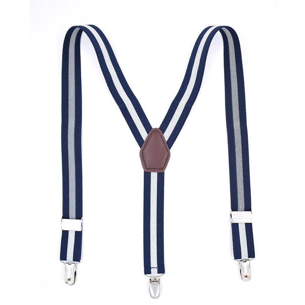 Unisex Adjustable Y-Back Suspenders Elastic 3 Clips Heavy Duty Braces for Pants Trousers