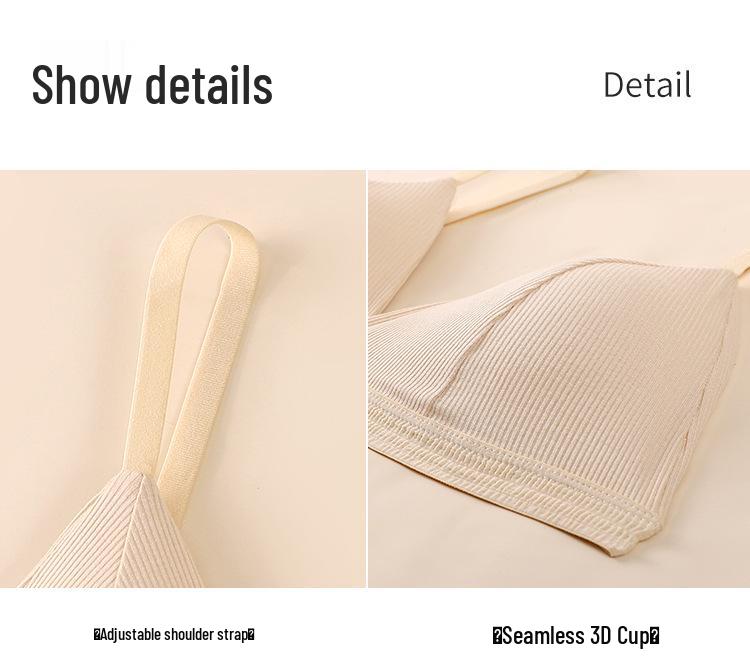 Set Sutien Femei cu Cupă Triunghiulară Franceză Fără Sârmă - Bretele Subțiri, Respirabil și Confortabil