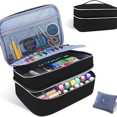 Double-Layer Sewing Kit Organizer Bag Large Capacity Water Resistant Sewing Accessories Storage Bag Household Sewing Case